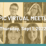 Graphic for EPIC Virtual Meetup with Headshots of EPIC Board and Staff